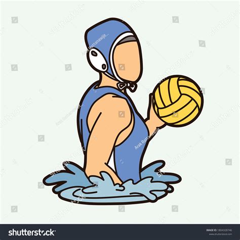 Water Polo Player Cartoon Graphic Vector Stock Vector Royalty Free