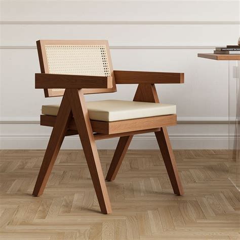 Free Shipping On Archic Walnut Japandi Rattan Dining Chair With