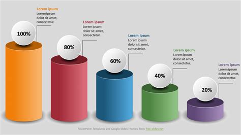 The D Infographic Cylinder Chart Is A Steps Diagram Template Design