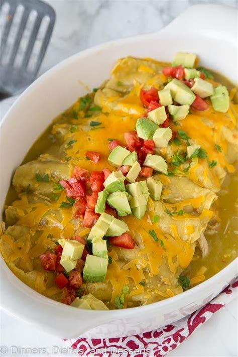 Chicken Enchiladas Topped With Green Chile Sauce Green Sauce Recipe