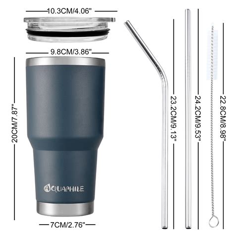 Aquaphile 30 Oz Tumbler With Lid And Straw Stainless Steel Vacuum