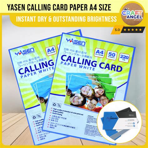 Yasen Calling Card Paper A Gsm Gsm Sheets Matte Finish