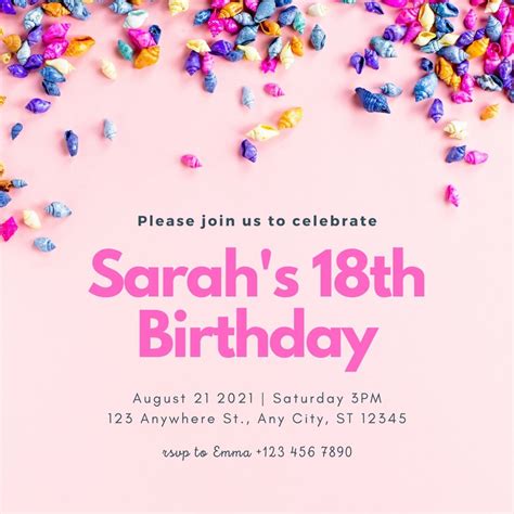 Free Printable 18th Birthday Invitation Templates Canva