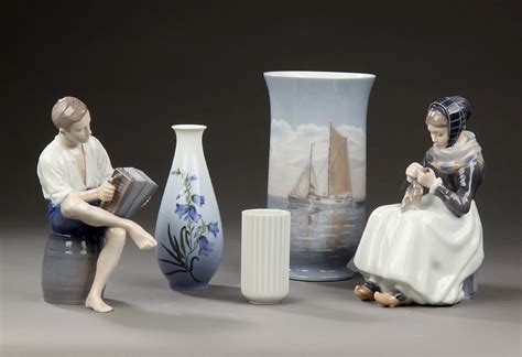 En samling figurer og vaser Royal Copenhagen Bing og Grøndahl Lyngby