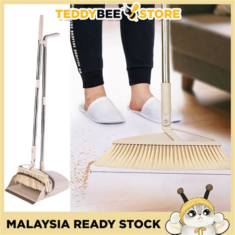 Home Kitchen In Fordable Sweeper Broom Dustpan Set Outdoor Broom