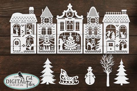 Christmas Village Houses Svg Laser Cut Christmas Village Etsy Artofit