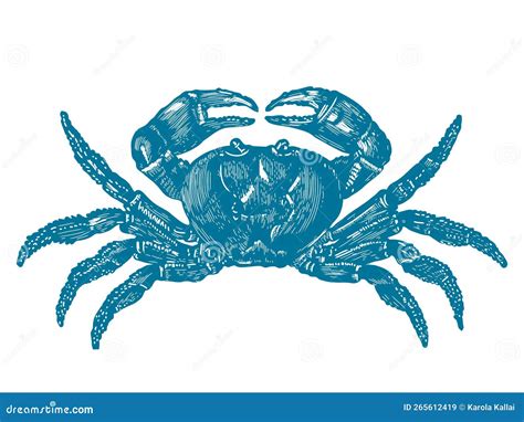 Illustration Of A Crab Vintage Engraving Style Stock Vector