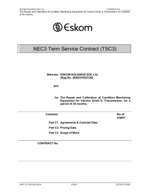 Fillable Online Nec Term Service Contract Template Fax Email Print