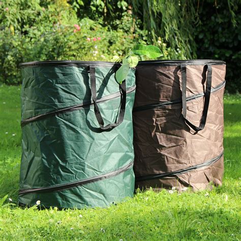 PopUp Gartenabfall Tasche stabile Auführung taupe Balkonerlebnis de