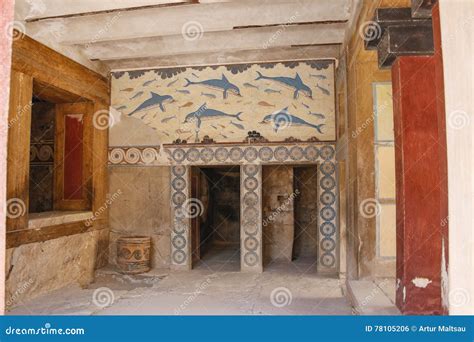 Knossos Palace Detail Of Ancient Ruins Of Famous Minoan Palace Of