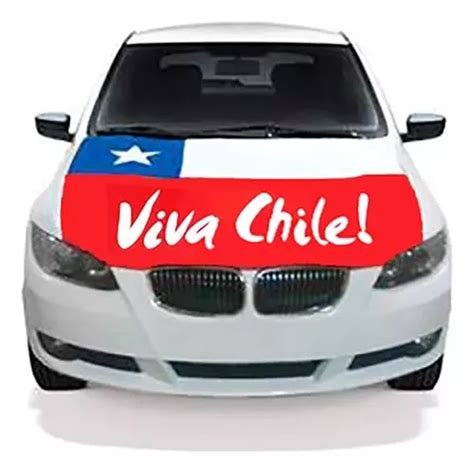 Bandera Cubre Capot Chilena Elástica Con Viva Chile Cuotas sin interés