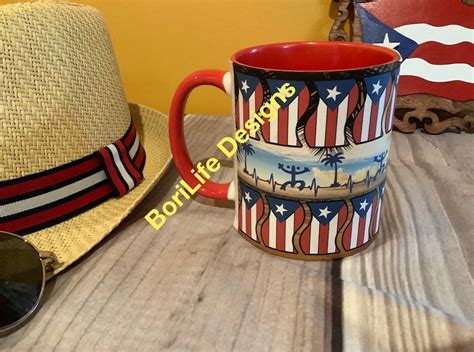 Borilife Unique Boricua Coffee Mug Coqui Taino Heart Beat With Puerto