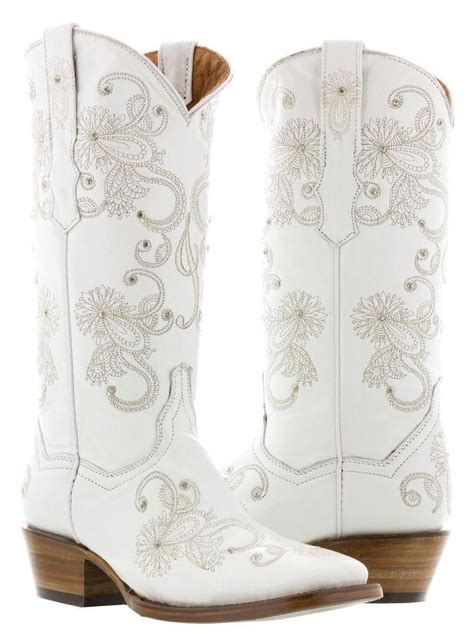 White Wide Calf Cowgirl Boots The Smart Lad