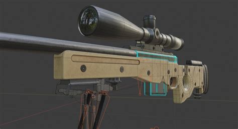 3D Model Arctic Warfare Magnum AWP L96A1 Sniper Rifle VR AR Low