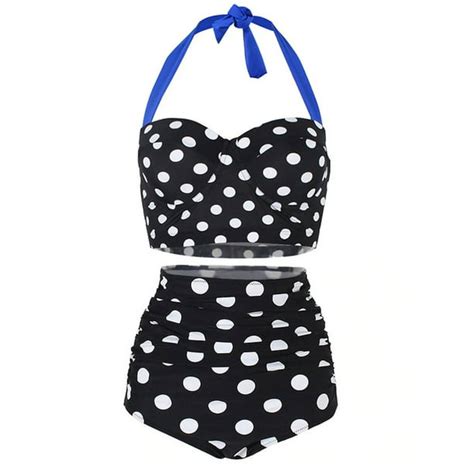 Vintage Polka Dot Bikini Swimsuit For Womens Retro High Waisted Bathing Suits Underwire Bikinis