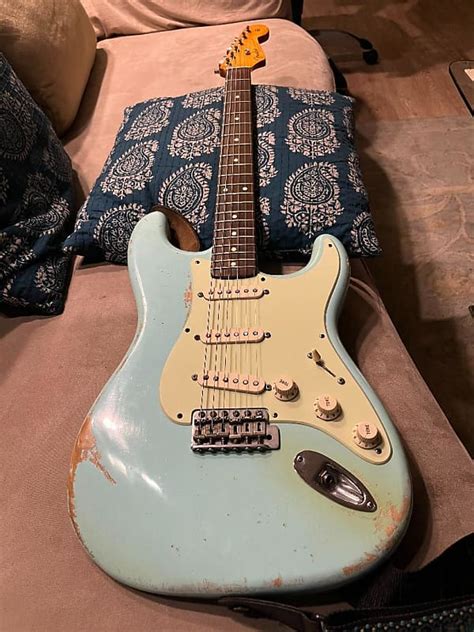 Mjt Stratocaster Body Surf Green Reverb