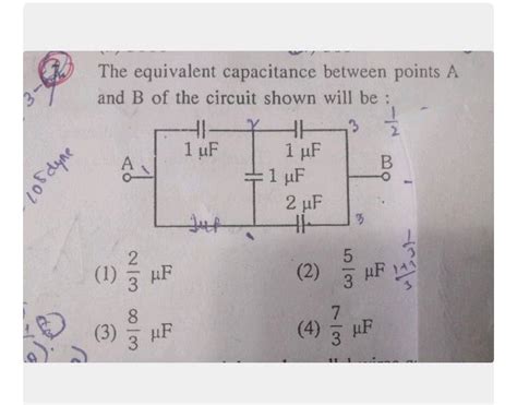 Find The Equivalent Capicitance Between Points A And B Of The Circuit