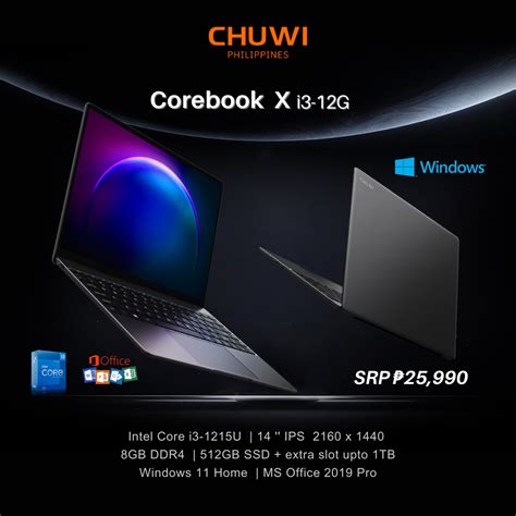 Chuwi Corebook X I G Laptop K Windows Home Shopee