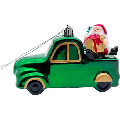 Christmas Traditional Ute With Santa Decoration Green Each Woolworths