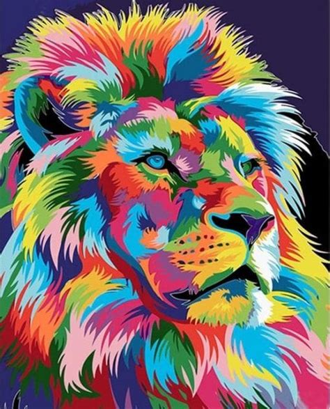 Colorful Lion Animals Paint By Number Num Paint Kit