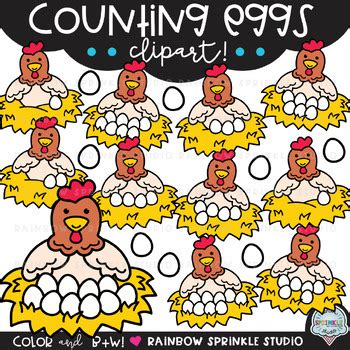 Counting Eggs Clipart By Rainbow Sprinkle Studio Sasha Mitten Tpt