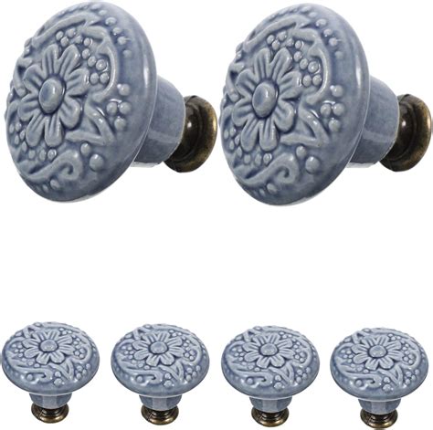 Uonlytech 6pcs Ceramic Handle Interior Door Knobs Kitchen Door Handles