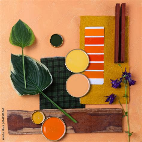 color palette mood board for interior design and decor Stock Photo ...