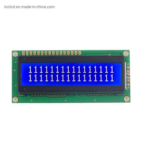 16 Pin Stn Blue Yellow Green Character LCD 8 Bit Parallel Interface