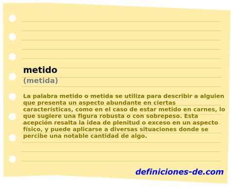 O Que Significa Metida - Significado de «metido (metida)»