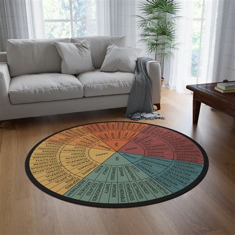 Feelings Rug Emotion Wheel Rug Therapist Decor Feelings Wheel Wheel Of Emotions Therapy