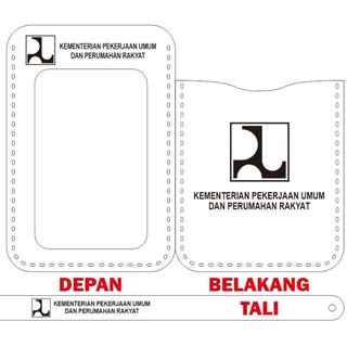 Jual Lanyard Pupr Id Card Holder Kulit Asli Gantungan Kartu Kulit