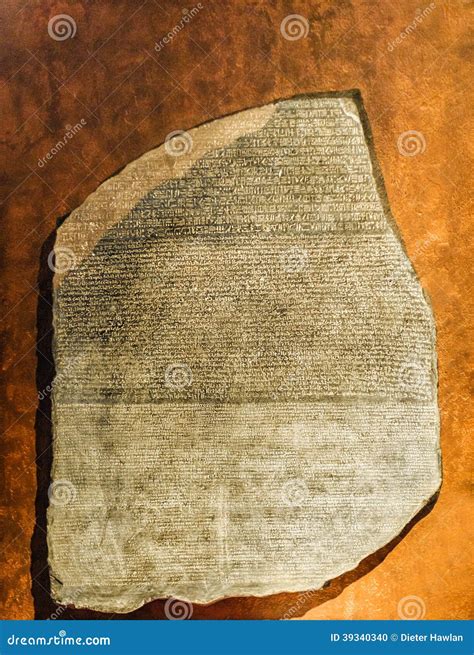 Replica of Rosetta Stone editorial image. Image of egyptian - 39340340