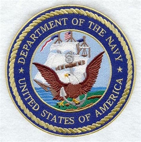 DEPARTMENT OF THE NAVY EMBLEM PATCH APPLIQUE by sewluckyembroidery