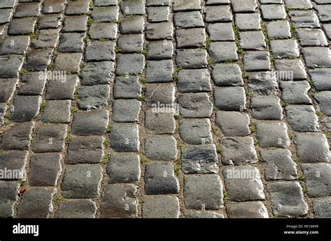 Wet Cobbles Of Block Pavement Stock Photo Alamy