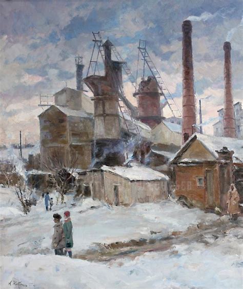 Советская живопись - Картина "Кирпичный завод"