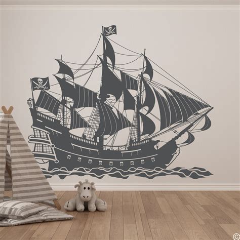 Pirate Ship Wall Decal Nautical Home Decor Kids Room Art - Etsy