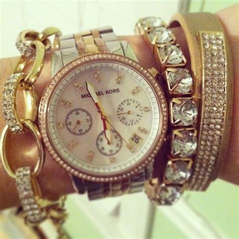 Stylish Michael Kors Watch And Trendy Bracelets