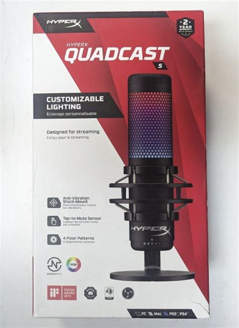 HyperX QUADCAST S Anti Vibration USB Condenser Microphone 4P5P7AA BRAND