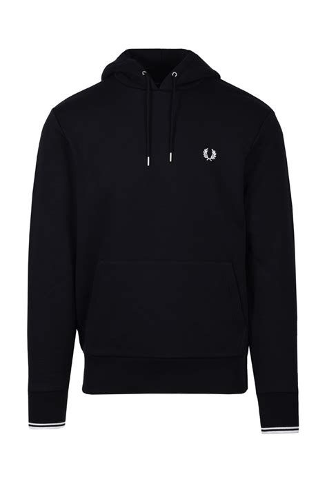 Fred Perry Tipped Hooded Sweatshirt Black M2643