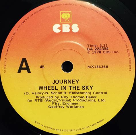 Journey – Wheel In The Sky (1978, Vinyl) - Discogs