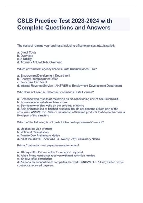 Csl License Practice Test