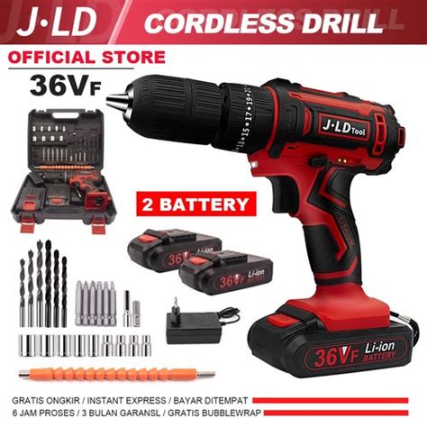 Jual Cordless Hammer Drill JLD TOOL 36V SET Koper Mesin Bor Tembok