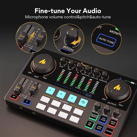 Maono Ame Audio Interface Channel Podcast Mixer With Pro Preamp