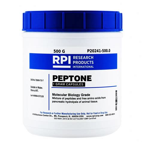 Rpi 500 G Container Size Caplet Peptone 31gc63p20241 5000 Grainger