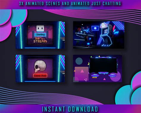 Twitch Stream Animated Scenes And Just Chatting Gaming Room Arcade