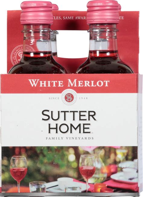 Sutter Home White Merlot 4 4 Ml Bottles 187 Ml Shipt