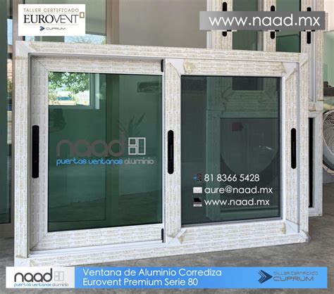 Ventana De Aluminio Eurovent Premium Serie 80 Color Blanco NAAD