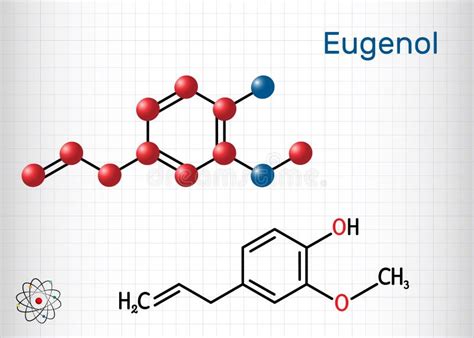 Eugenol Clove Essential Oil Molecule Is Used As Flavoring For Foods