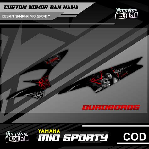 Jual STRIPPING SIMPEL YAMAHA MIO SPORTY OUROBOROS SUDAH DI CUTTING