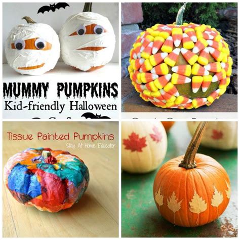 Ways For Kids To Decorate Pumpkins Without Carving Pumpkin Art Pumpkin